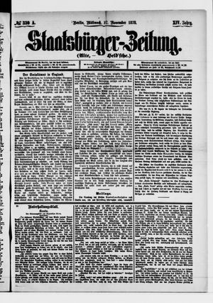 Staatsbürger-Zeitung on Nov 27, 1878