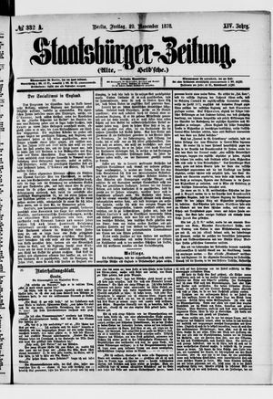 Staatsbürger-Zeitung on Nov 29, 1878