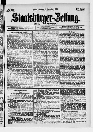 Staatsbürger-Zeitung on Dec 2, 1878