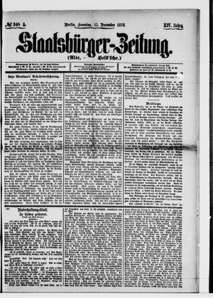 Staatsbürger-Zeitung on Dec 15, 1878