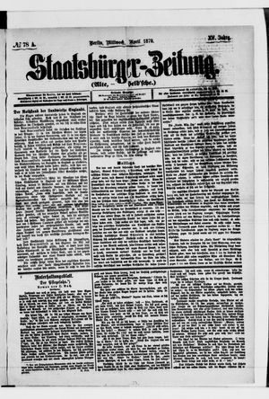 Staatsbürger-Zeitung on Apr 2, 1879