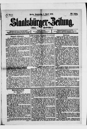 Staatsbürger-Zeitung on Apr 3, 1879