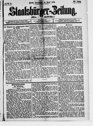 Staatsbürger-Zeitung vom 10.04.1879