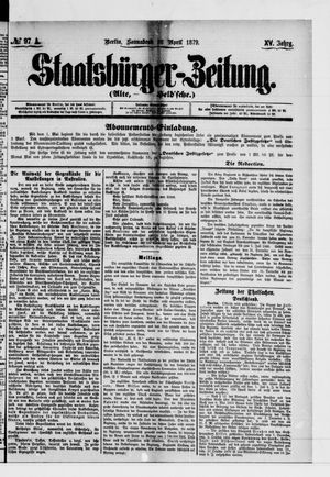 Staatsbürger-Zeitung on Apr 26, 1879
