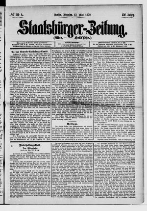Staatsbürger-Zeitung on May 13, 1879