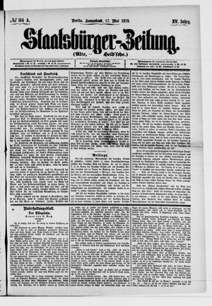 Staatsbürger-Zeitung vom 17.05.1879