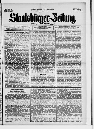 Staatsbürger-Zeitung on Jul 15, 1879