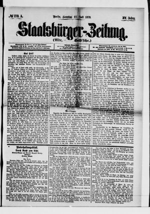 Staatsbürger-Zeitung vom 27.07.1879