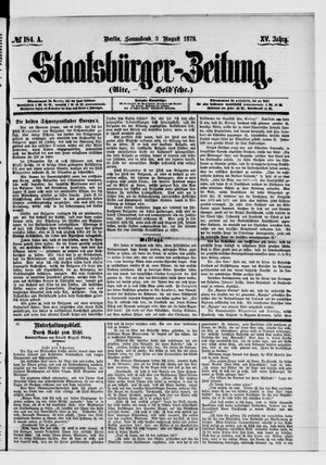 Staatsbürger-Zeitung on Aug 9, 1879