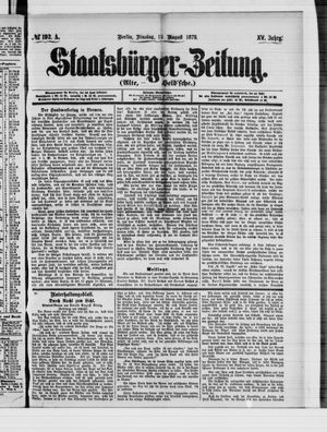 Staatsbürger-Zeitung on Aug 19, 1879