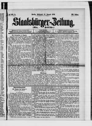 Staatsbürger-Zeitung on Aug 20, 1879