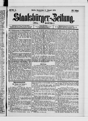 Staatsbürger-Zeitung vom 21.08.1879