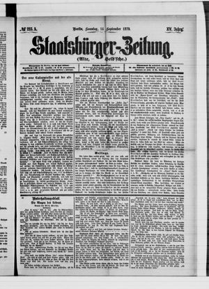 Staatsbürger-Zeitung vom 14.09.1879