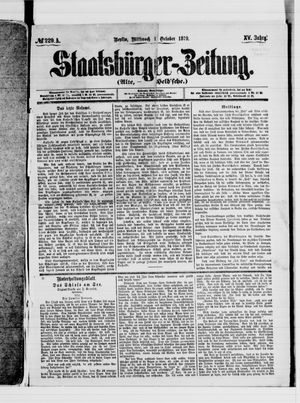 Staatsbürger-Zeitung on Oct 1, 1879