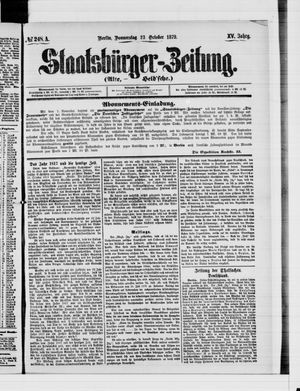 Staatsbürger-Zeitung vom 23.10.1879