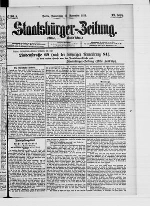 Staatsbürger-Zeitung vom 13.11.1879