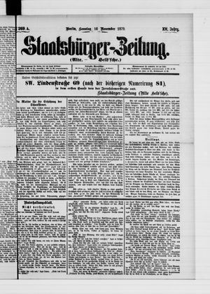 Staatsbürger-Zeitung on Nov 16, 1879