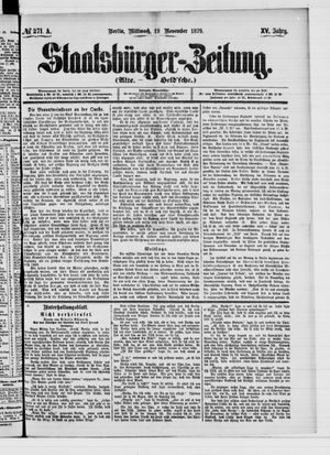 Staatsbürger-Zeitung vom 19.11.1879