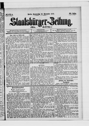 Staatsbürger-Zeitung vom 20.11.1879