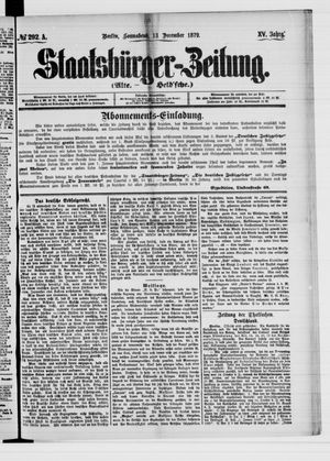 Staatsbürger-Zeitung on Dec 13, 1879