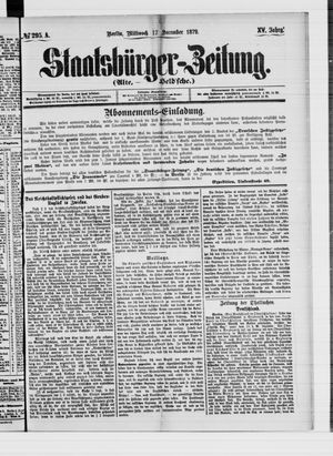 Staatsbürger-Zeitung vom 17.12.1879