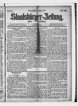 Staatsbürger-Zeitung on Apr 9, 1880