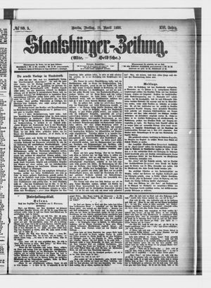 Staatsbürger-Zeitung on Apr 16, 1880