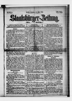 Staatsbürger-Zeitung on May 16, 1880