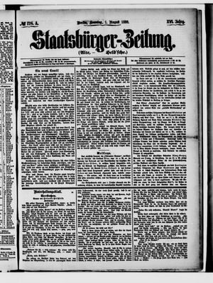 Staatsbürger-Zeitung on Aug 1, 1880