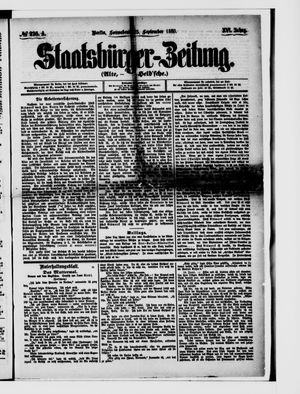 Staatsbürger-Zeitung on Sep 25, 1880