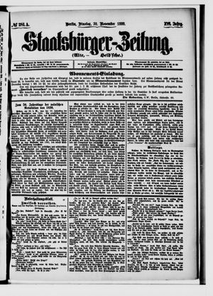 Staatsbürger-Zeitung vom 30.11.1880