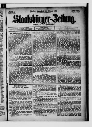 Staatsbürger-Zeitung on Feb 19, 1881