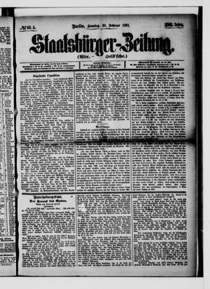 Staatsbürger-Zeitung vom 20.02.1881
