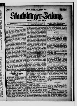 Staatsbürger-Zeitung vom 22.02.1881
