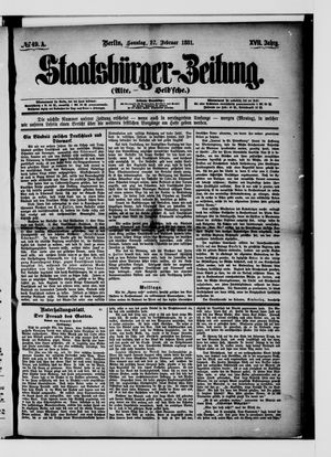Staatsbürger-Zeitung vom 27.02.1881