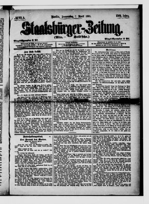 Staatsbürger-Zeitung on Apr 7, 1881