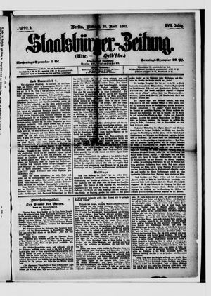 Staatsbürger-Zeitung vom 20.04.1881