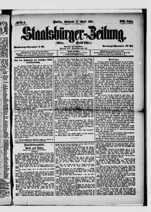 Staatsbürger-Zeitung on Apr 27, 1881