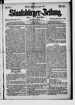 Staatsbürger-Zeitung vom 15.06.1881