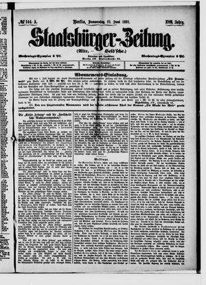 Staatsbürger-Zeitung vom 23.06.1881