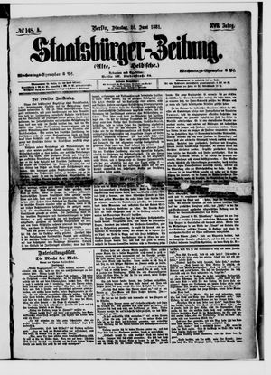 Staatsbürger-Zeitung vom 28.06.1881