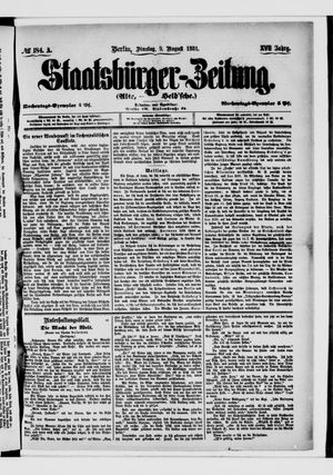 Staatsbürger-Zeitung on Aug 9, 1881