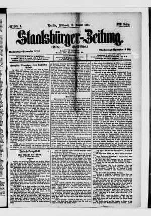 Staatsbürger-Zeitung vom 10.08.1881