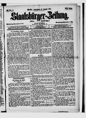 Staatsbürger-Zeitung vom 20.08.1881