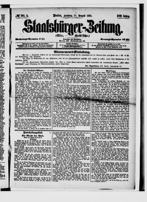 Staatsbürger-Zeitung vom 21.08.1881