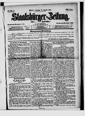 Staatsbürger-Zeitung on Aug 23, 1881