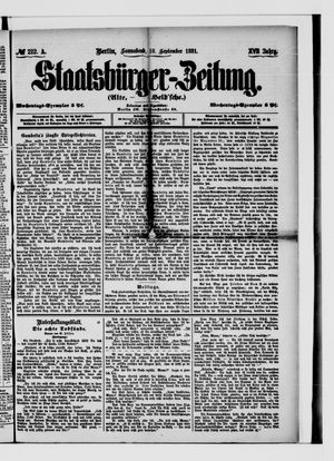Staatsbürger-Zeitung on Sep 10, 1881