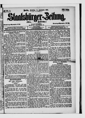 Staatsbürger-Zeitung vom 11.09.1881