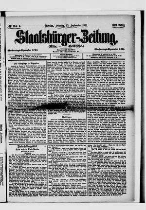 Staatsbürger-Zeitung vom 13.09.1881
