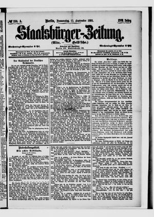 Staatsbürger-Zeitung on Sep 15, 1881